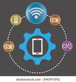 Security System and technologies graphic design, vector illustration eps10