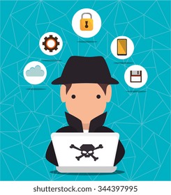 Security System and technologies graphic design, vector illustration eps10