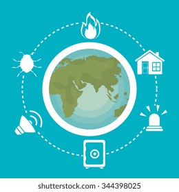 Security System and technologies graphic design, vector illustration eps10