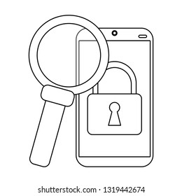 Security system technology black and white