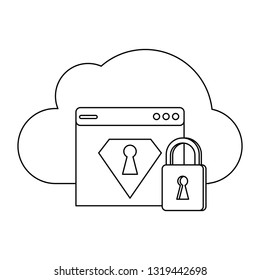 Security system technology black and white