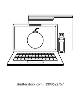 Security system technology in black and white