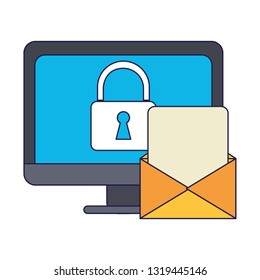 Security system technology blue lines