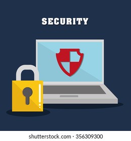 Security system and technology graphic design, vector illustration