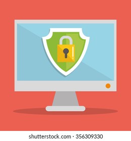 Security system and technology graphic design, vector illustration