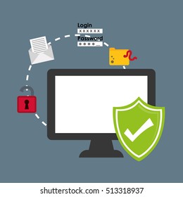 Security system technology icon vector illustration graphic design