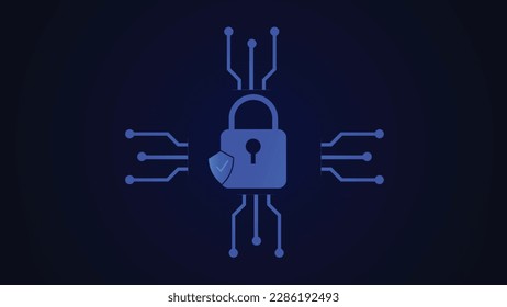 Security system vector cyber padlock icon. Digital data protection cyber security padlock icon eps background.