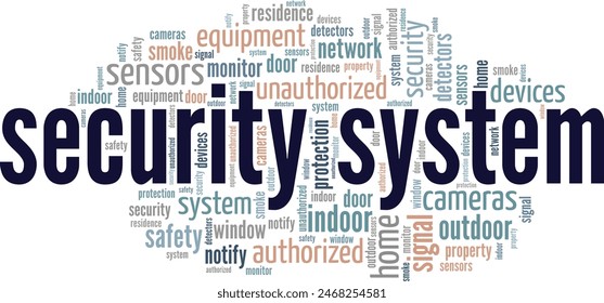 Security System word cloud conceptual design isolated on white background.