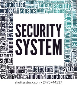 Security System word cloud conceptual design isolated on white background.