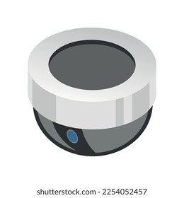 Security systems isometric icons composition with isolated image of safety equipment on blank background vector illustration