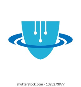 Security tech logo concept- vector logo concept illustration. Shield vector icon sign