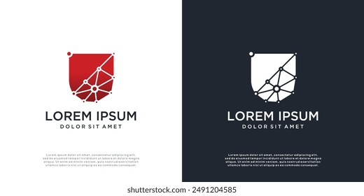 Security technology icon logo. abstract shield security logo inspiration	