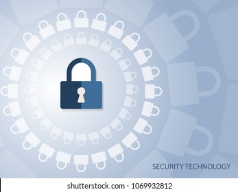 Security technology illustration with lock for protection.