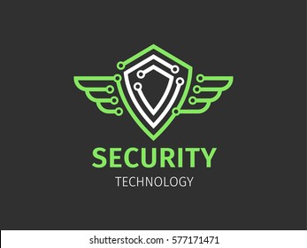 Security Technology Logo Icon On Black Stock Vector (Royalty Free ...