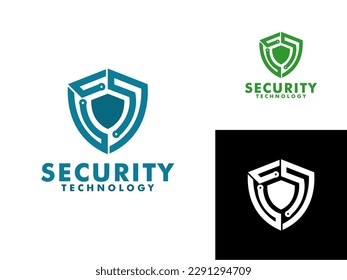 security technology logo vector , shield logo vector template