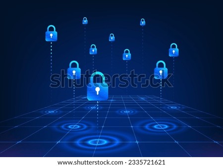 Security technology It is a technology that protects cyber data from loss and theft and requires identity verification. It is a table with data lines going up to the lock.