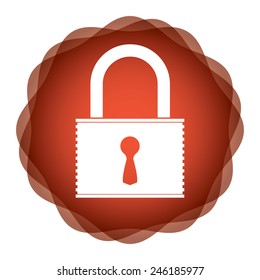 Security template with padlock icon on abstract background