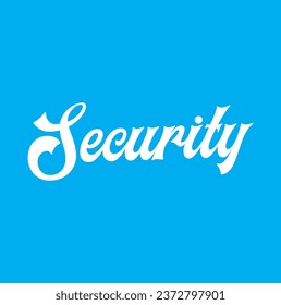 security text on blue background.