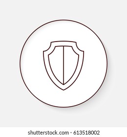 Security thin line icon. Shield silhouette. Vector illustration.