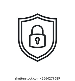 Security thin line icons. Perfect pixel on transparent background