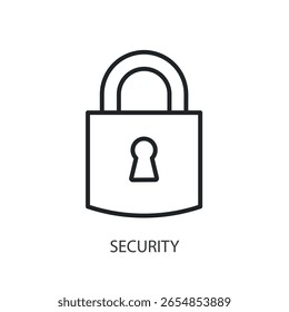 Ícones de vetor de linha fina de segurança.