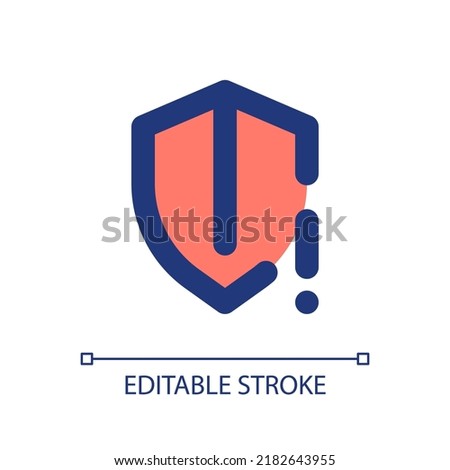 Security threat pixel perfect RGB color ui icon. Vulnerability risk. Simple filled line element. GUI, UX design for mobile app. Vector isolated pictogram. Editable stroke. Arial font used