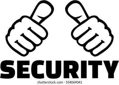 Security with thumbs. T-Shirt design.