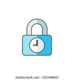 Security Time Lock Icon Logo Design Element
