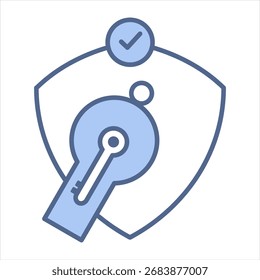 Security Token Blue Icon Vector Illustration