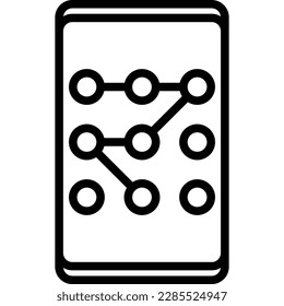 token de seguridad, clave gráfica en el icono de línea delgada de smartphone. Ilustración vectorial moderna.