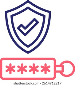Security Token Icon Color Vector Illustration