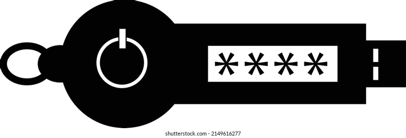security token icon on white background. RSA token sign. Two-factor authentication device. Cryptosystem for security. flat style.