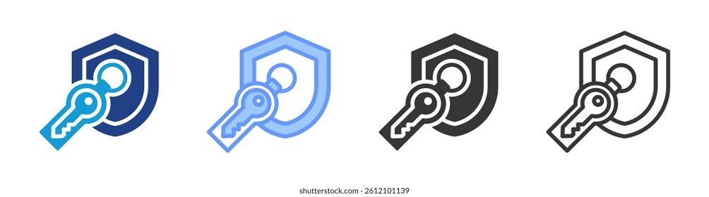 Security Token icon set multiple style collection