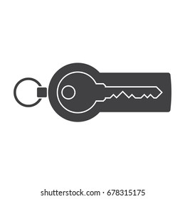 Security token with key for online banking, vector silhouette