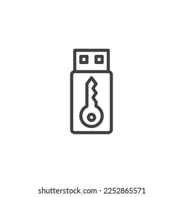 Security token line icon. linear style sign for mobile concept and web design. Cryptocurrency Security key outline vector icon. Symbol, logo illustration. Vector graphics