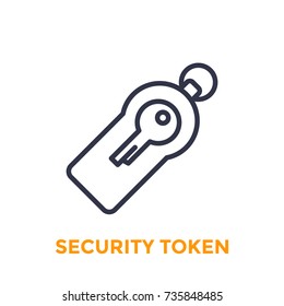 Security Token Line Icon On White