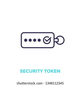 security token, vector line icon