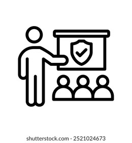 Security Training line icon , vector, pixel perfect, illustrator file