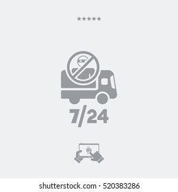 Security transport service 7/24 - Vector web icon