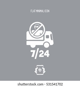 Security transport service 7/24 - Vector web icon