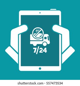 Security transport service 7/24 - Vector web icon