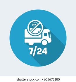 Security transport service 7/24 - Vector web icon