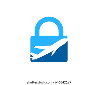 Security Travel Lock Icon Logo Design Element