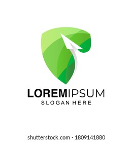 Logo des Sicherheitsflugzeugs Premium Vektor