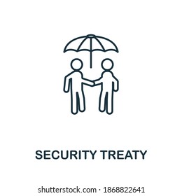 Security Treaty icon. Simple line element from gdpr collection. Filled Security Treaty icon for templates, infographics and more.