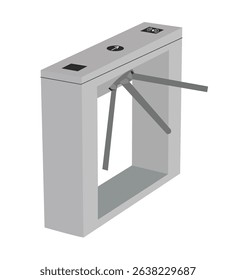 security turnstile. Isometric turnstile. Isometric security barrier.