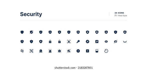 Security UI Icons Pack Filled Style