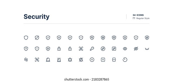 Security UI Icons Pack Line Style