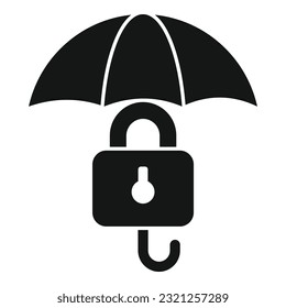 Security umbrella icon simple vector. Business risk. Finance life