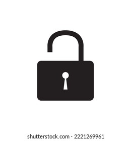 Icono de desbloqueo de seguridad para aplicaciones. Ilustración del vector aislada en fondo blanco